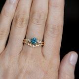 1.06ct Round Blue Montana Sapphire and Diamond Starry Night Low Profile Solitaire in 14k Yellow Gold