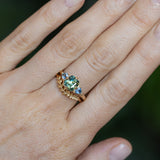 1.75ct Asscher Cut Parti Madagascar Sapphire and Trillion Sapphire Antique Compass Set Low Profile Ring in 14k Yellow Gold