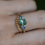 1.75ct Asscher Cut Parti Madagascar Sapphire and Trillion Sapphire Antique Compass Set Low Profile Ring in 14k Yellow Gold