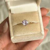 1.77ct Round Lilac Sapphire Lotus Solitaire in 14k Yellow Gold