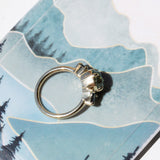 3.17ct Cushion Parti Teal Sapphire and Trillion Sapphire Antique Compass Set Low Profile Ring in 18k Yellow Gold