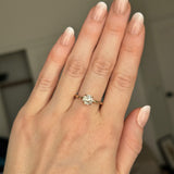 1.24ct Round Crown Jubilee® Cut GIA Diamond 4-Prong Evergreen Carved Solitaire in 14K Yellow Gold