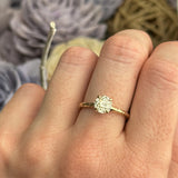 1.24ct Round Crown Jubilee® Cut GIA Diamond 4-Prong Evergreen Carved Solitaire in 14K Yellow Gold