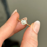 1.24ct Round Crown Jubilee® Cut GIA Diamond 4-Prong Evergreen Carved Solitaire in 14K Yellow Gold