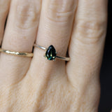 0.93CT PEAR AUSTRALIAN SAPPHIRE, DEEP PARTI TEAL AND GREEN, 7.41X5.08X3.23MM