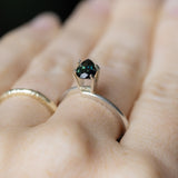 0.93CT PEAR AUSTRALIAN SAPPHIRE, DEEP PARTI TEAL AND GREEN, 7.41X5.08X3.23MM