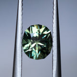 0.95CT FANCY PRECISION OVAL AUSTRALIAN SAPPHIRE, MINTY GREEN TEAL, 5.88X5MM