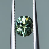 0.95CT FANCY PRECISION OVAL AUSTRALIAN SAPPHIRE, MINTY GREEN TEAL, 5.88X5MM