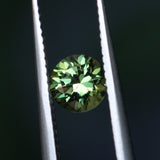 0.84CT PRECISION ROUND AUSTRALIAN SAPPHIRE, FOREST GREEN, 5.52X3.80MM