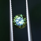 0.84CT PRECISION ROUND AUSTRALIAN SAPPHIRE, FOREST GREEN, 5.52X3.80MM