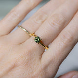 0.84CT PRECISION ROUND AUSTRALIAN SAPPHIRE, FOREST GREEN, 5.52X3.80MM