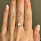 1.30ct Round Crown Jubilee® Cut Diamond 4-Prong Evergreen Solitaire with Embedded Diamonds in 14k Yellow Gold