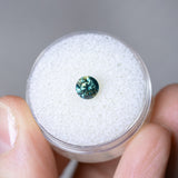 0.93CT ROUND AUSTRALIAN SAPPHIRE, PARTI BLUE TEAL GREEN, 5.43X4.06MM, UNHEATED