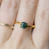 0.93CT ROUND AUSTRALIAN SAPPHIRE, PARTI BLUE TEAL GREEN, 5.43X4.06MM, UNHEATED