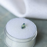 0.91CT OVAL PRECISION CUT AUSTRALIAN SAPPHIRE, AQUA PARTI TEAL, 6.37X4.79MM, UNHEATED