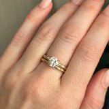 1.30ct Round Crown Jubilee® Cut Diamond 4-Prong Evergreen Solitaire with Embedded Diamonds in 14k Yellow Gold