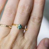 0.91CT OVAL PRECISION CUT AUSTRALIAN SAPPHIRE, AQUA PARTI TEAL, 6.37X4.79MM, UNHEATED