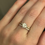 1.30ct Round Crown Jubilee® Cut Diamond 4-Prong Evergreen Solitaire with Embedded Diamonds in 14k Yellow Gold