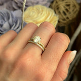 1.30ct Round Crown Jubilee® Cut Diamond 4-Prong Evergreen Solitaire with Embedded Diamonds in 14k Yellow Gold