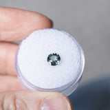 1.01CT ROUND MADAGASCAR SAPPHIRE, COLOR SHIFTING GREY PURPLE TEAL, 5.77X3.73MM