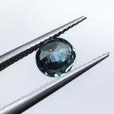 1.01CT ROUND MADAGASCAR SAPPHIRE, COLOR SHIFTING GREY PURPLE TEAL, 5.77X3.73MM