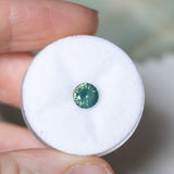 1.22CT ROUND MADAGASCAR SAPPHIRE, SILKY TEAL GREEN, 6.11X4.31MM