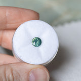1.22CT ROUND MADAGASCAR SAPPHIRE, SILKY TEAL GREEN, 6.11X4.31MM