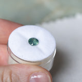 1.22CT ROUND MADAGASCAR SAPPHIRE, SILKY TEAL GREEN, 6.11X4.31MM
