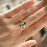 3.16ct Unheated Madagascar Marquise Sapphire Low Profile 6 Prong Solitaire in 14k Yellow Gold