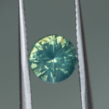 1.22CT ROUND MADAGASCAR SAPPHIRE, SILKY TEAL GREEN, 6.11X4.31MM