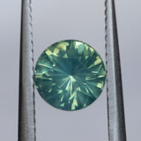 1.22CT ROUND MADAGASCAR SAPPHIRE, SILKY TEAL GREEN, 6.11X4.31MM