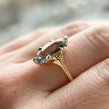 3.16ct Unheated Madagascar Marquise Sapphire Low Profile 6 Prong Solitaire in 14k Yellow Gold