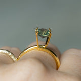 1.22CT ROUND MADAGASCAR SAPPHIRE, SILKY TEAL GREEN, 6.11X4.31MM