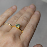 1.22CT ROUND MADAGASCAR SAPPHIRE, SILKY TEAL GREEN, 6.11X4.31MM