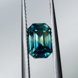 1.54CT EMERALD CUT MADAGASCAR SAPPHIRE, DEEP TEAL PARTI, 6.74X4.88X4.18MM