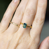 1.54CT EMERALD CUT MADAGASCAR SAPPHIRE, DEEP TEAL PARTI, 6.74X4.88X4.18MM