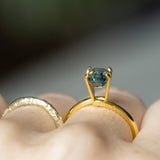 1.54CT EMERALD CUT MADAGASCAR SAPPHIRE, DEEP TEAL PARTI, 6.74X4.88X4.18MM
