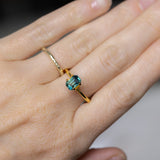 1.54CT EMERALD CUT MADAGASCAR SAPPHIRE, DEEP TEAL PARTI, 6.74X4.88X4.18MM