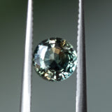 1.14CT ROUND MADAGASCAR SAPPHIRE, TEAL AND ORANGE BICOLOR, 6.15X3.76MM