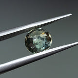 1.14CT ROUND MADAGASCAR SAPPHIRE, TEAL AND ORANGE BICOLOR, 6.15X3.76MM