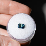 1.27CT RADIANT CUT MADAGASCAR SAPPHIRE, PARTI TEAL GREEN YELLOW, 6.74X4.42X3.86MM