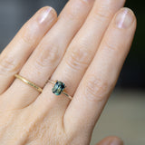 1.27CT RADIANT CUT MADAGASCAR SAPPHIRE, PARTI TEAL GREEN YELLOW, 6.74X4.42X3.86MM