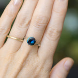 2.36CT ROUND MADAGASCAR SAPPHIRE, DEEP OCEAN BLUE PARTI, 8.27X4.94MM