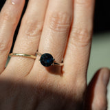 2.36CT ROUND MADAGASCAR SAPPHIRE, DEEP OCEAN BLUE PARTI, 8.27X4.94MM