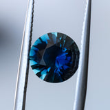 2.36CT ROUND MADAGASCAR SAPPHIRE, DEEP OCEAN BLUE PARTI, 8.27X4.94MM