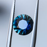 2.36CT ROUND MADAGASCAR SAPPHIRE, DEEP OCEAN BLUE PARTI, 8.27X4.94MM