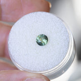 0.90CT ROUND MADAGASCAR SAPPHIRE, TEAL, 5.32X4.12MM