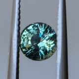 0.90CT ROUND MADAGASCAR SAPPHIRE, TEAL, 5.32X4.12MM