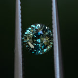 0.90CT ROUND MADAGASCAR SAPPHIRE, TEAL, 5.32X4.12MM