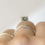 0.90CT ROUND MADAGASCAR SAPPHIRE, TEAL, 5.32X4.12MM